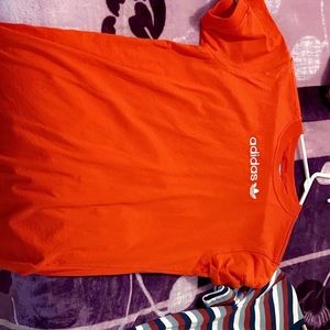 orange/red adidas t-shirt